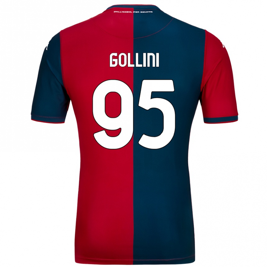 Kids Football Pierluigi Gollini #95 Red Dark Blue Home Jersey 2024/25 T-Shirt Uk