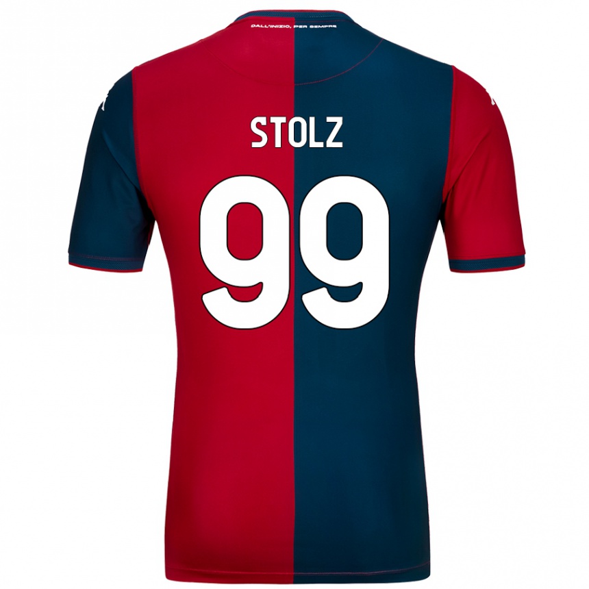 Kids Football Franz Stolz #99 Red Dark Blue Home Jersey 2024/25 T-Shirt Uk