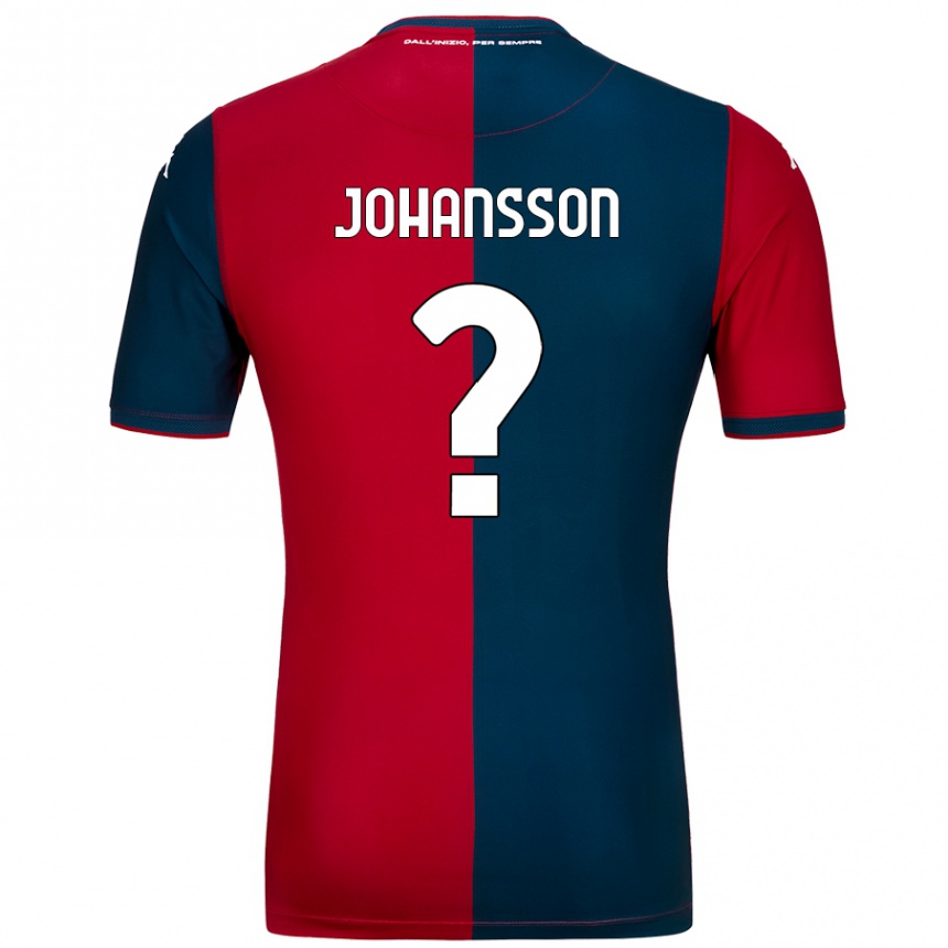 Kids Football Vincent Johansson #0 Red Dark Blue Home Jersey 2024/25 T-Shirt Uk