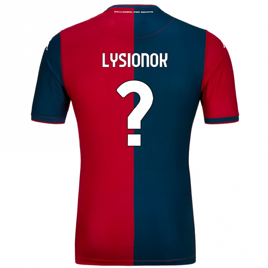 Kids Football Ernestas Lysionok #0 Red Dark Blue Home Jersey 2024/25 T-Shirt Uk