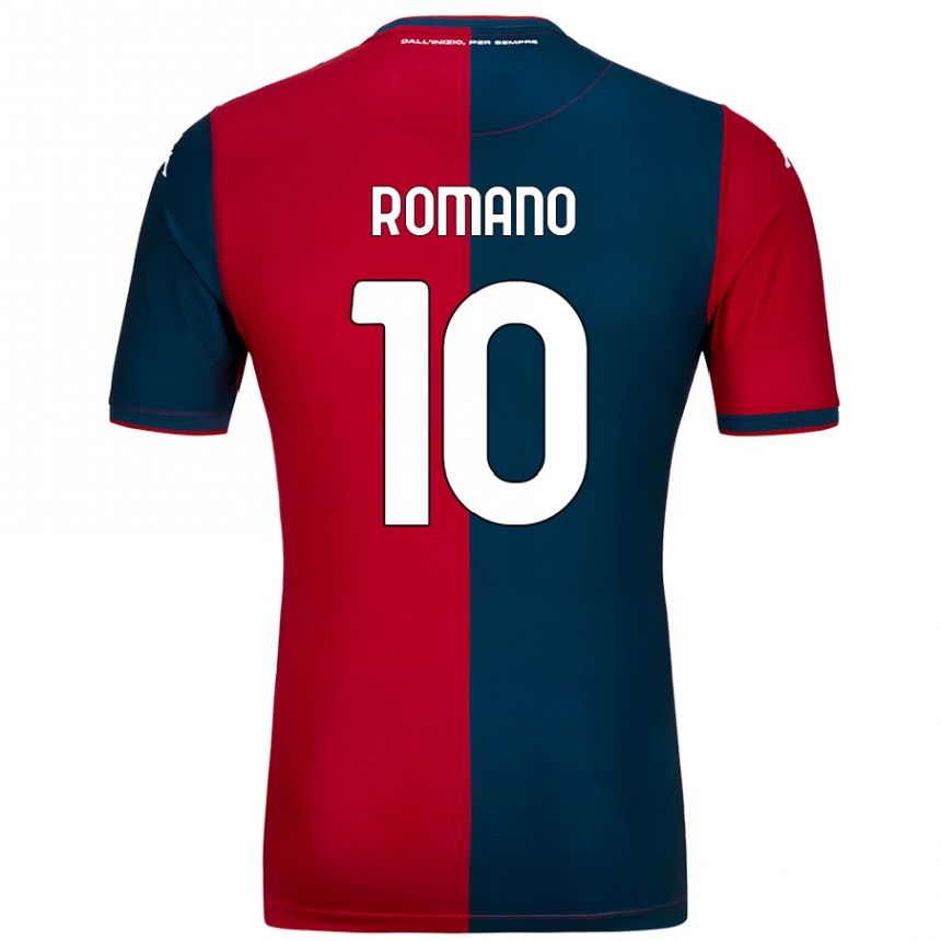 Kids Football Marco Romano #10 Red Dark Blue Home Jersey 2024/25 T-Shirt Uk