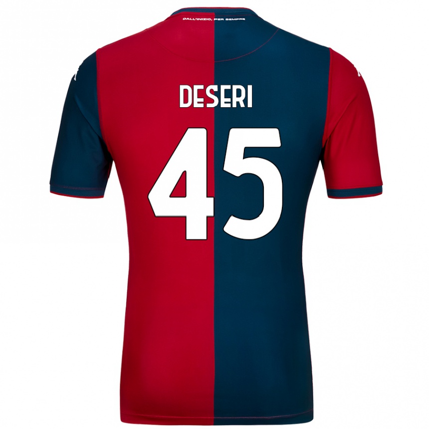 Kids Football Gracien Deseri #45 Red Dark Blue Home Jersey 2024/25 T-Shirt Uk