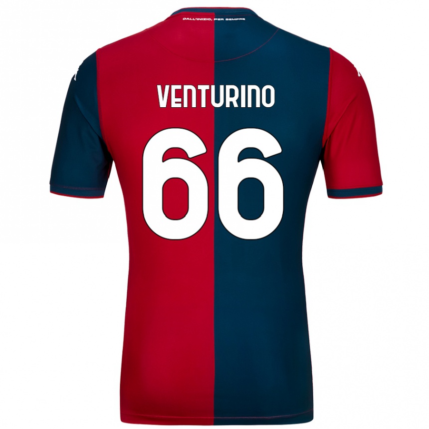 Kids Football Lorenzo Venturino #66 Red Dark Blue Home Jersey 2024/25 T-Shirt Uk