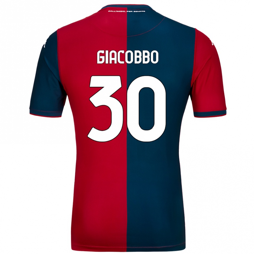 Kids Football Giulia Giacobbo #30 Red Dark Blue Home Jersey 2024/25 T-Shirt Uk