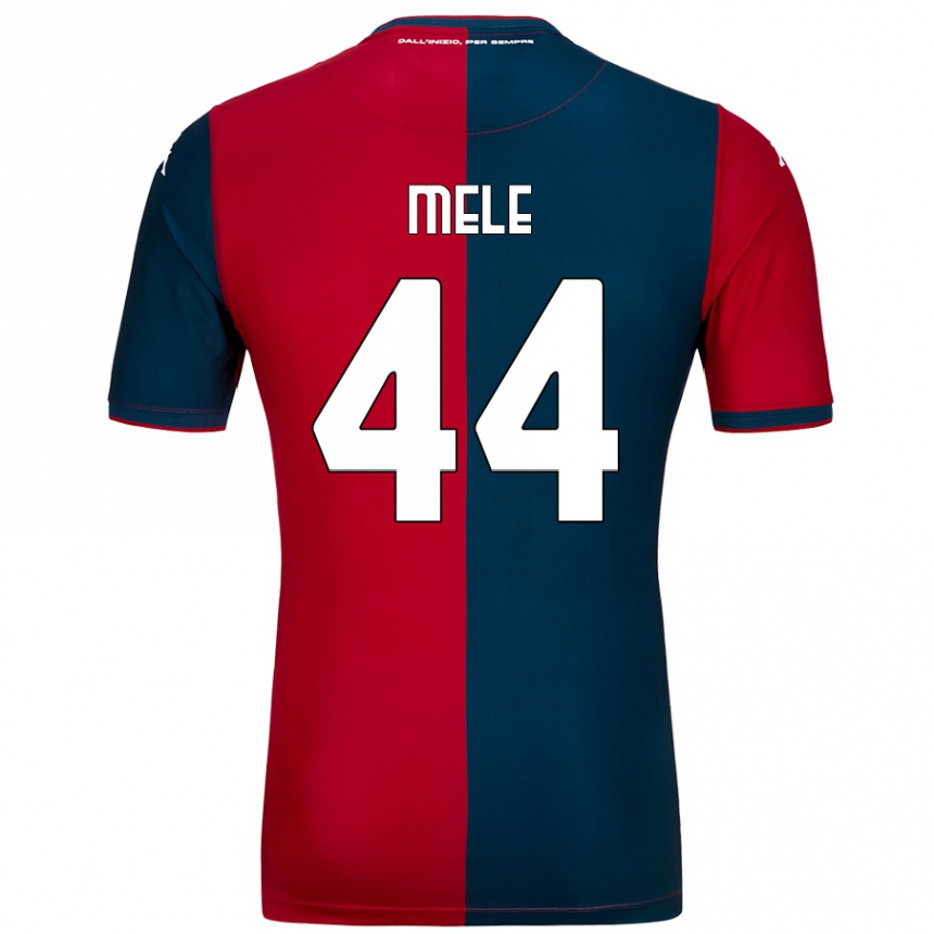 Kids Football Chiara Mele #44 Red Dark Blue Home Jersey 2024/25 T-Shirt Uk