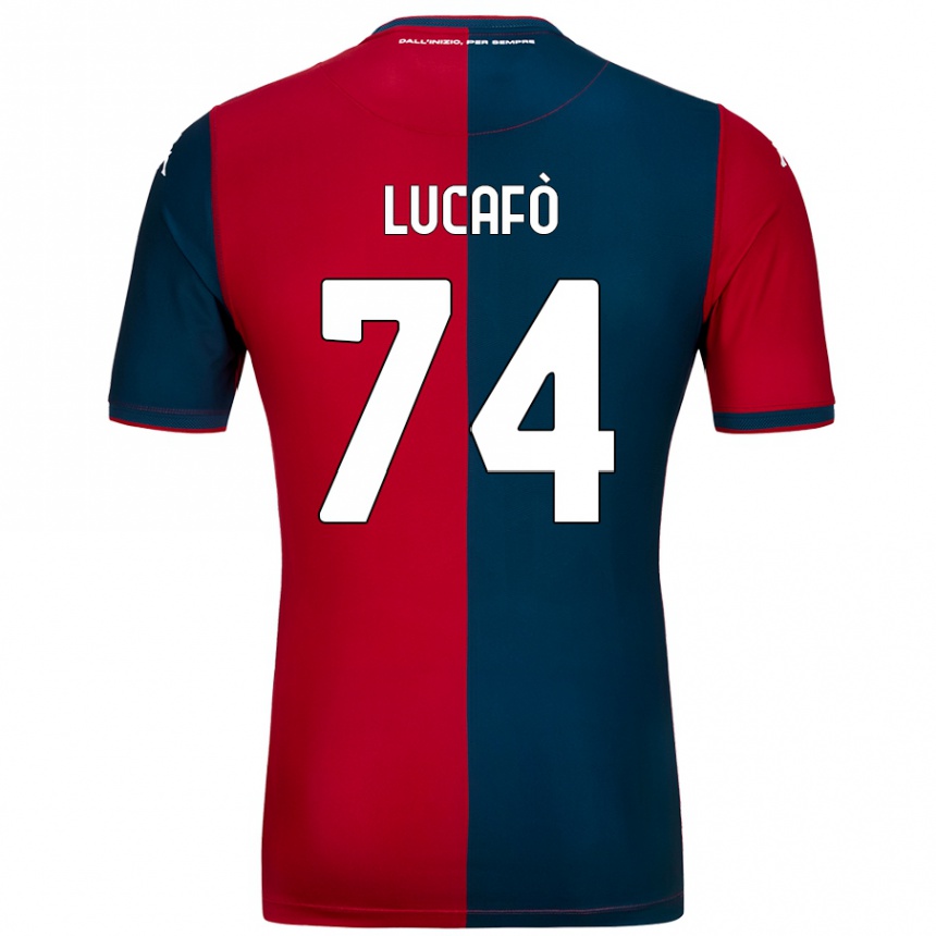 Kids Football Sara Lucafò #74 Red Dark Blue Home Jersey 2024/25 T-Shirt Uk