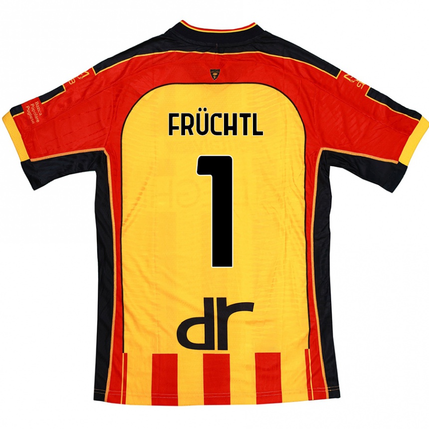 Kids Football Christian Früchtl #1 Yellow Red Home Jersey 2024/25 T-Shirt Uk