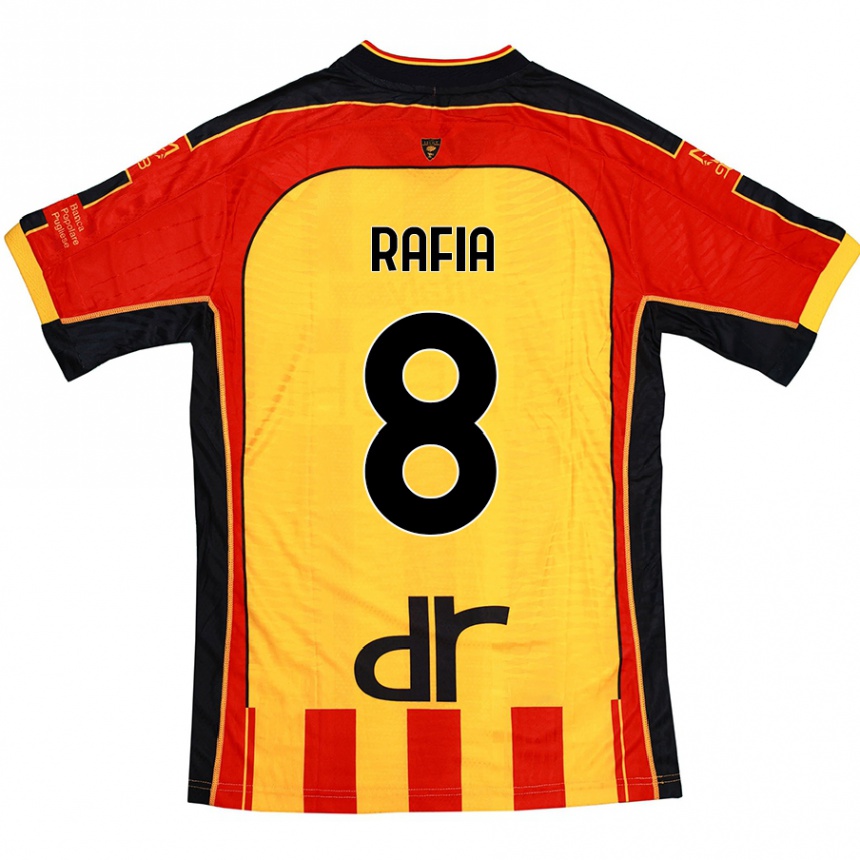 Kids Football Hamza Rafia #8 Yellow Red Home Jersey 2024/25 T-Shirt Uk