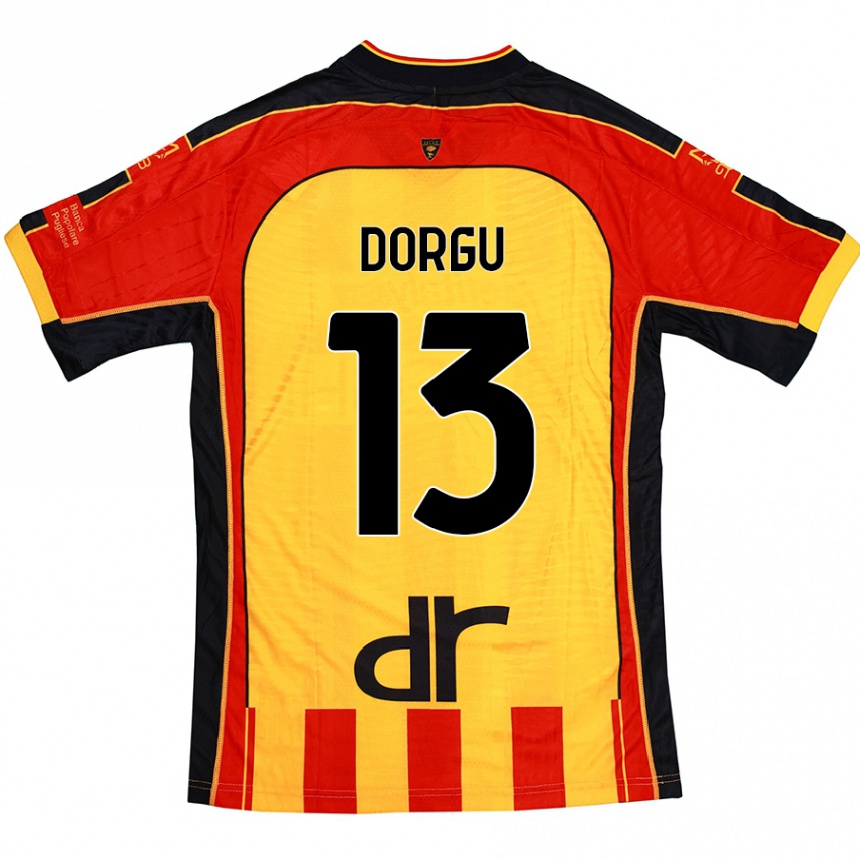 Kids Football Patrick Dorgu #13 Yellow Red Home Jersey 2024/25 T-Shirt Uk