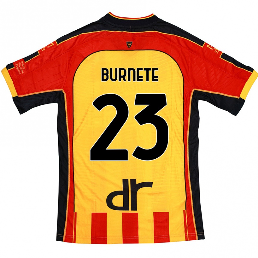 Kids Football Rareș Burnete #23 Yellow Red Home Jersey 2024/25 T-Shirt Uk