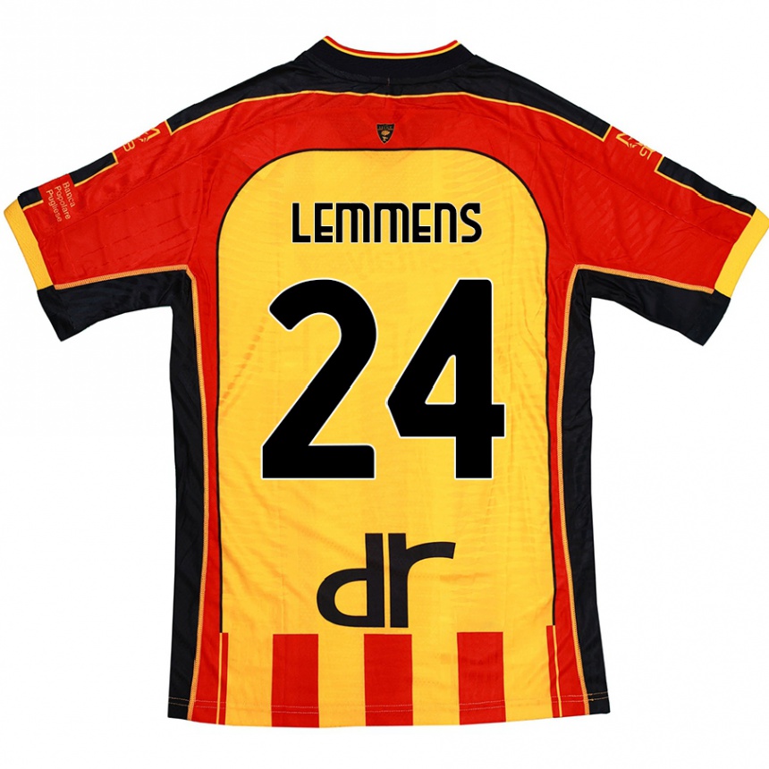 Kids Football Mats Lemmens #24 Yellow Red Home Jersey 2024/25 T-Shirt Uk