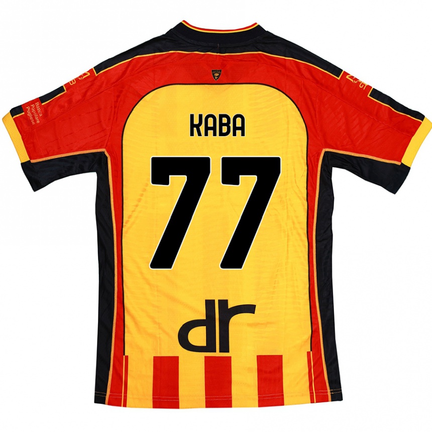 Kids Football Mohamed Kaba #77 Yellow Red Home Jersey 2024/25 T-Shirt Uk