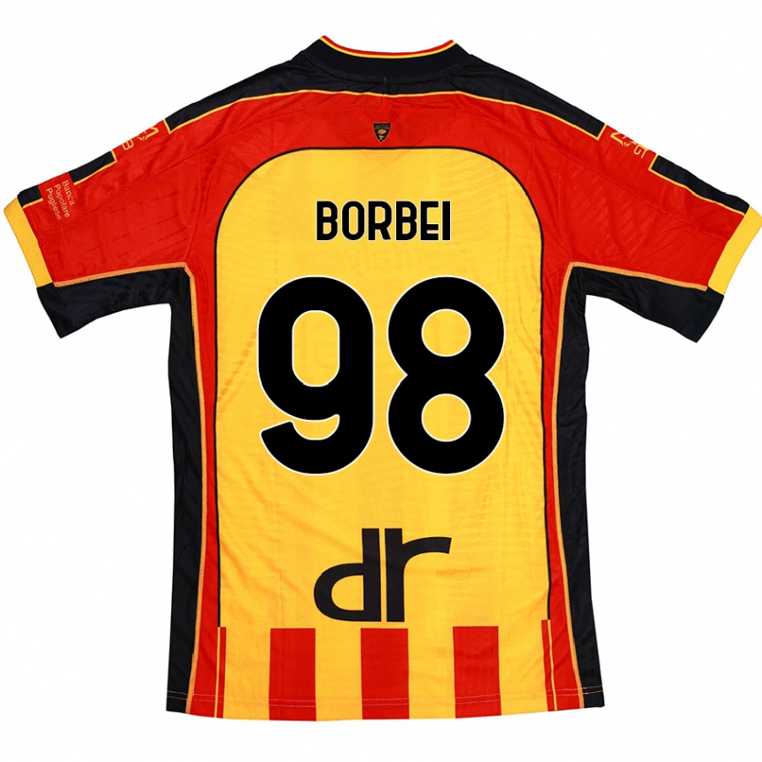 Kids Football Alexandru Borbei #98 Yellow Red Home Jersey 2024/25 T-Shirt Uk