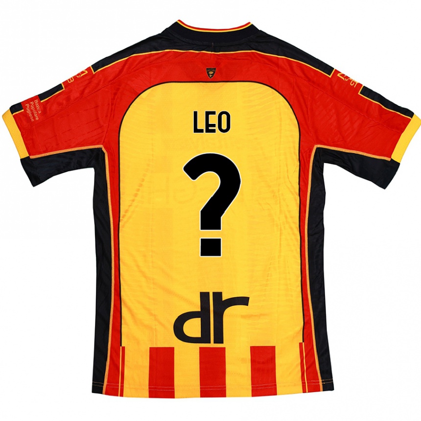 Kids Football Giulio Leo #0 Yellow Red Home Jersey 2024/25 T-Shirt Uk