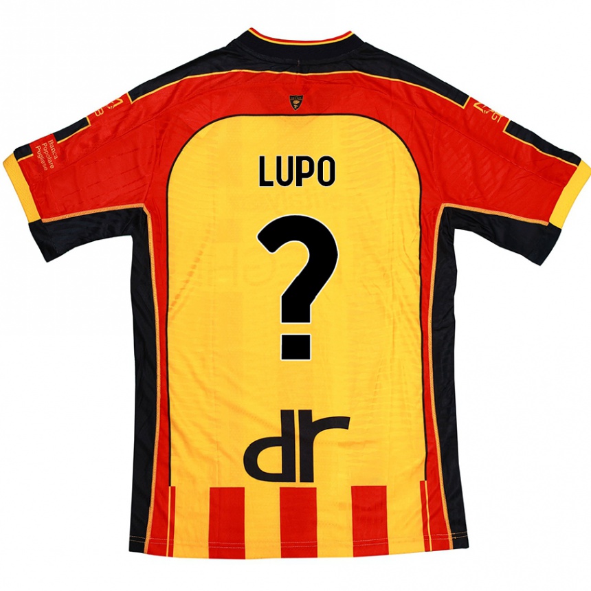 Kids Football Christian Lupo #0 Yellow Red Home Jersey 2024/25 T-Shirt Uk