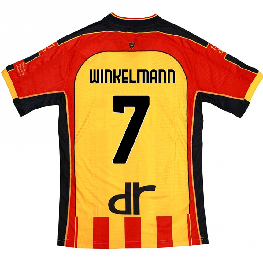 Kids Football Till Winkelmann #7 Yellow Red Home Jersey 2024/25 T-Shirt Uk