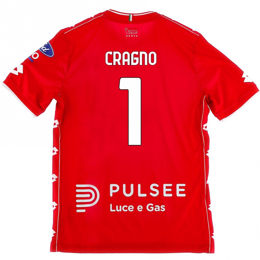 Kids Football Alessio Cragno #1 Red White Home Jersey 2024/25 T-Shirt Uk