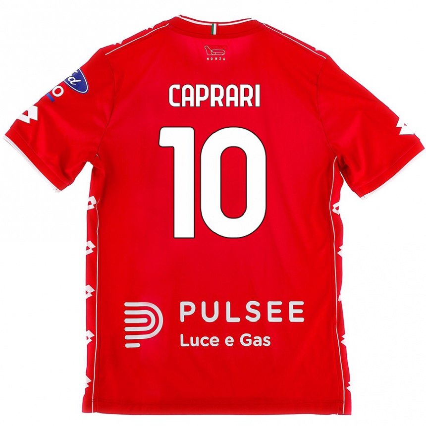 Kids Football Gianluca Caprari #10 Red White Home Jersey 2024/25 T-Shirt Uk