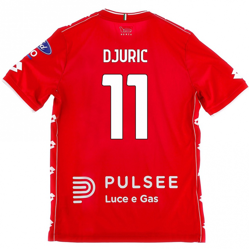 Kids Football Milan Djuric #11 Red White Home Jersey 2024/25 T-Shirt Uk