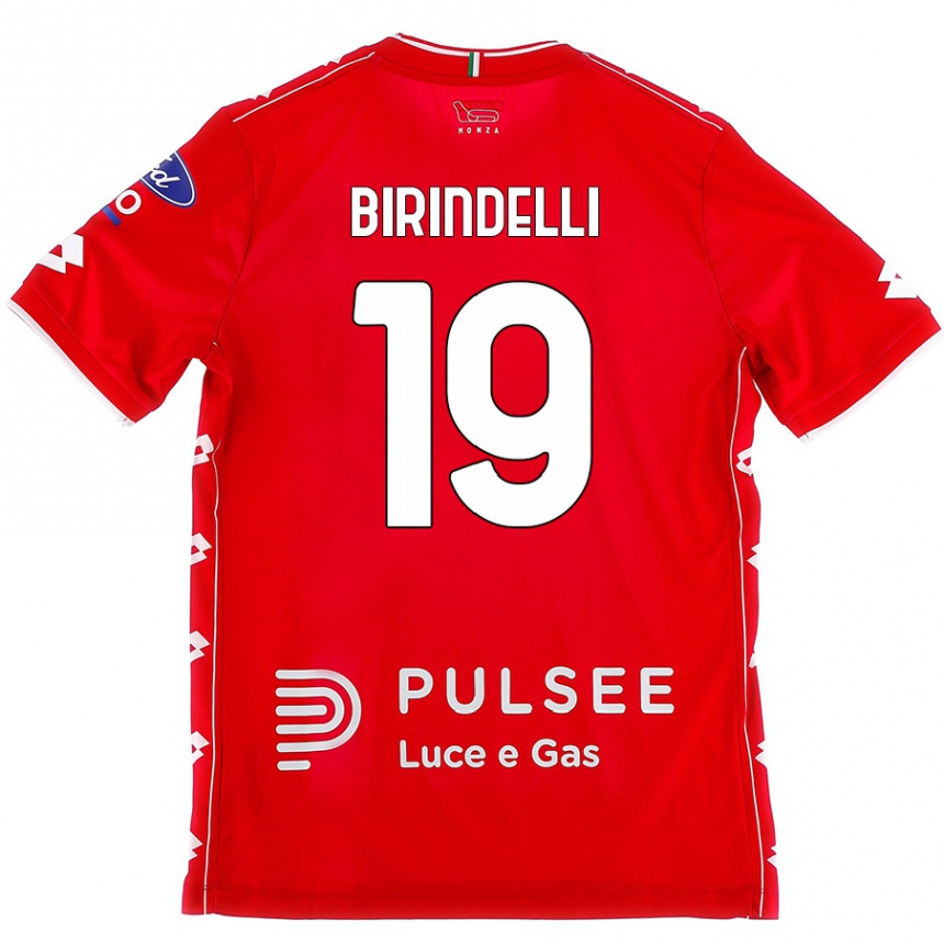 Kids Football Samuele Birindelli #19 Red White Home Jersey 2024/25 T-Shirt Uk