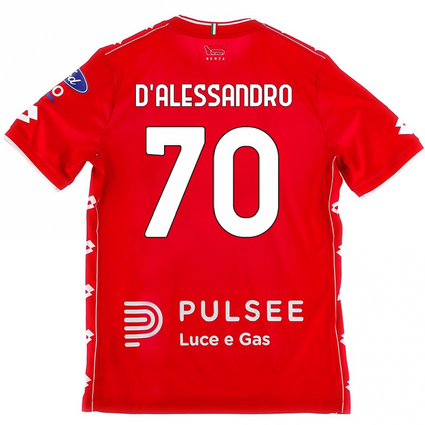 Kids Football Marco D'alessandro #70 Red White Home Jersey 2024/25 T-Shirt Uk