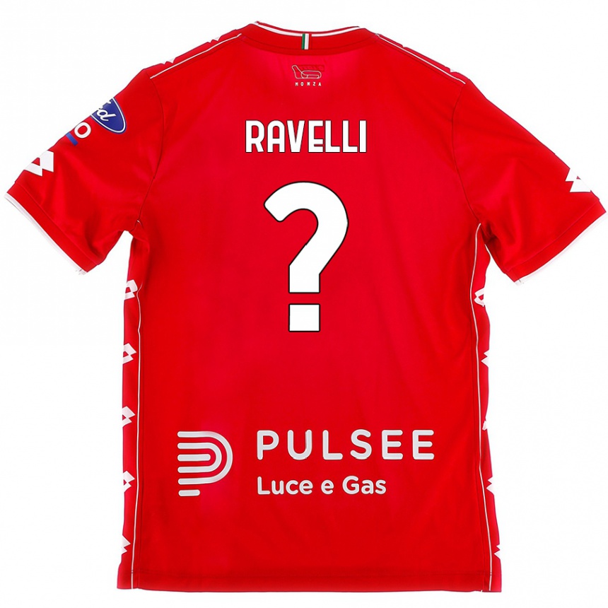 Kids Football Etienne Ravelli #0 Red White Home Jersey 2024/25 T-Shirt Uk