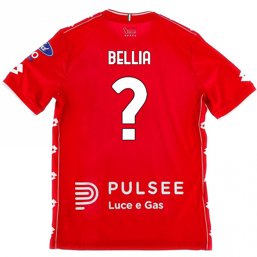 Kids Football Edoardo Bellia #0 Red White Home Jersey 2024/25 T-Shirt Uk