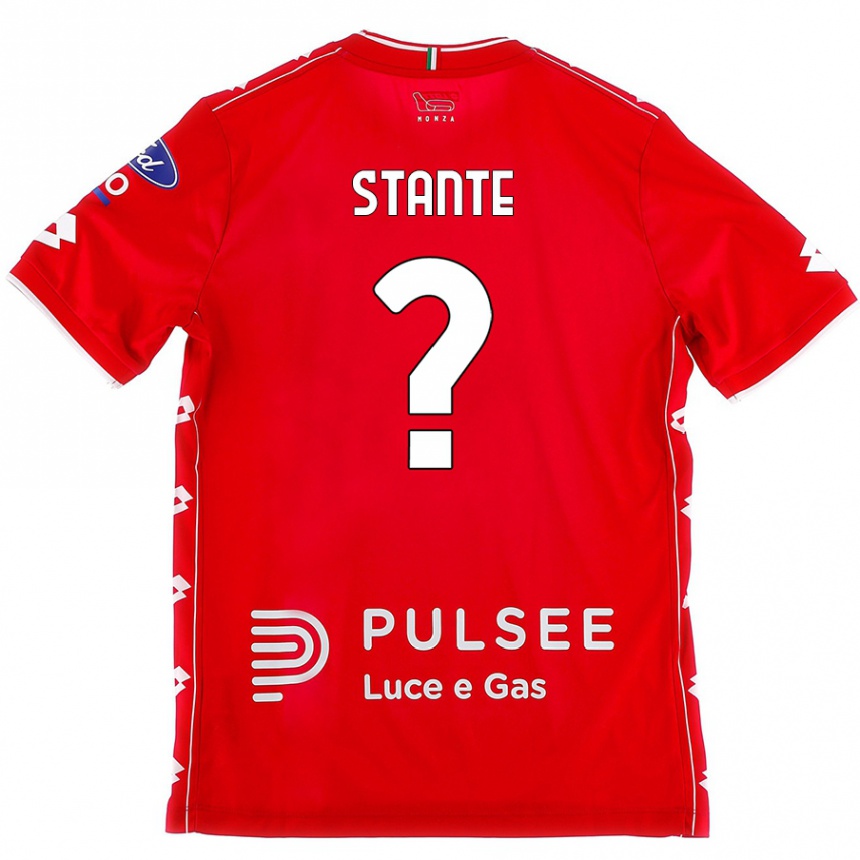 Kids Football Edoardo Stante #0 Red White Home Jersey 2024/25 T-Shirt Uk