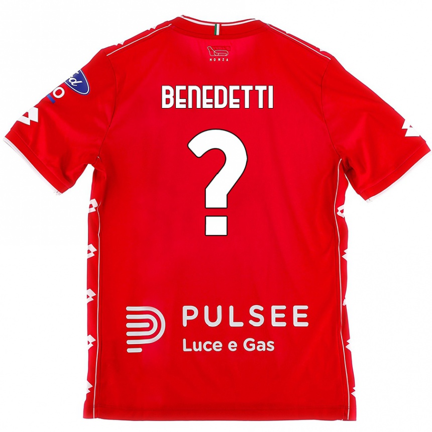 Kids Football Elia Benedetti #0 Red White Home Jersey 2024/25 T-Shirt Uk