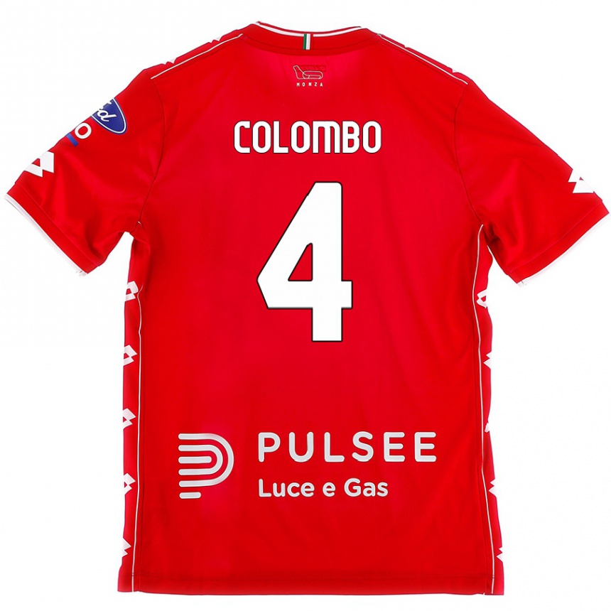 Kids Football Leonardo Colombo #4 Red White Home Jersey 2024/25 T-Shirt Uk