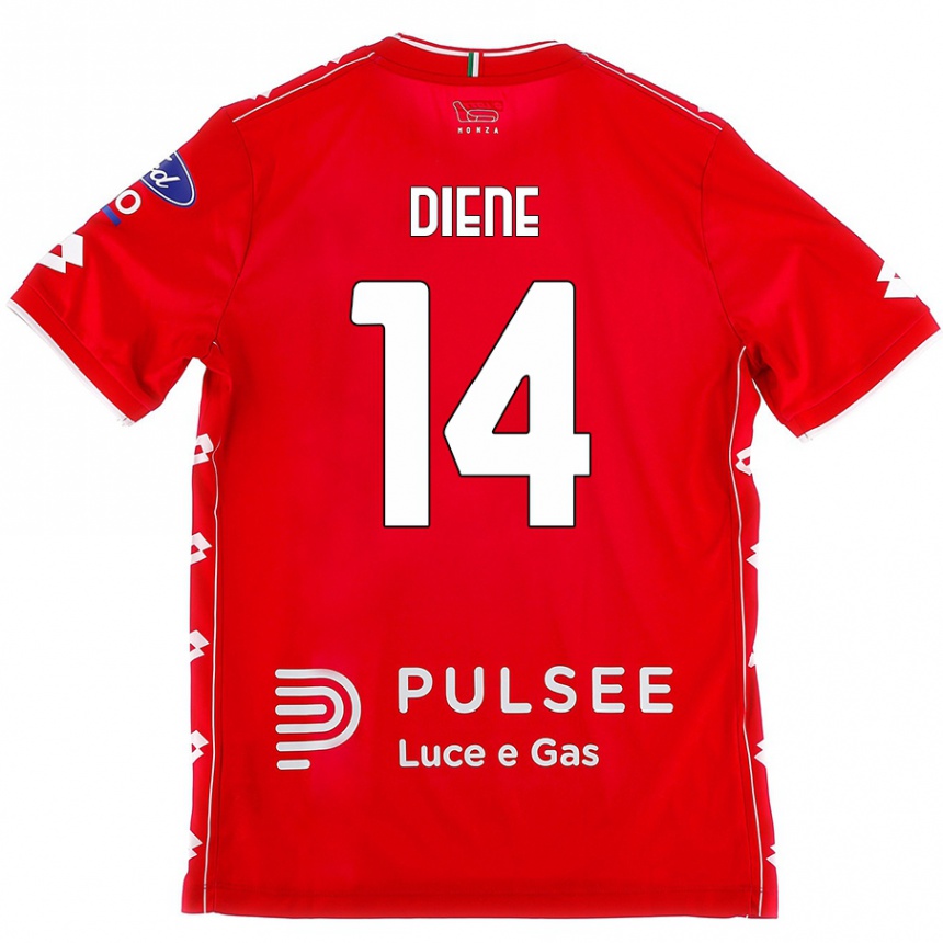 Kids Football Abdou Diene #14 Red White Home Jersey 2024/25 T-Shirt Uk