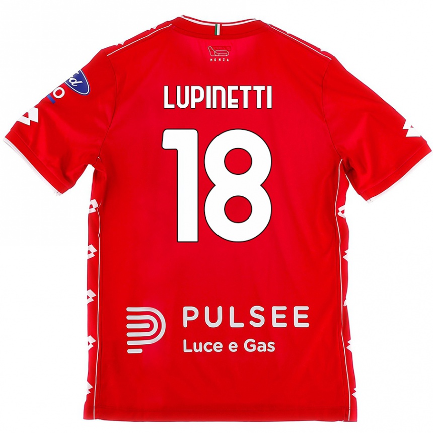 Kids Football Tommaso Lupinetti #18 Red White Home Jersey 2024/25 T-Shirt Uk