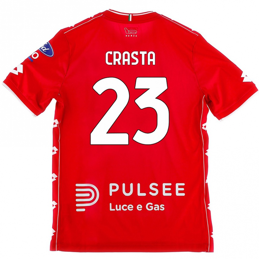 Kids Football Mario Crasta #23 Red White Home Jersey 2024/25 T-Shirt Uk