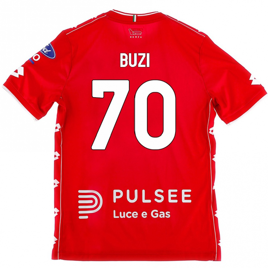 Kids Football Luis Buzi #70 Red White Home Jersey 2024/25 T-Shirt Uk