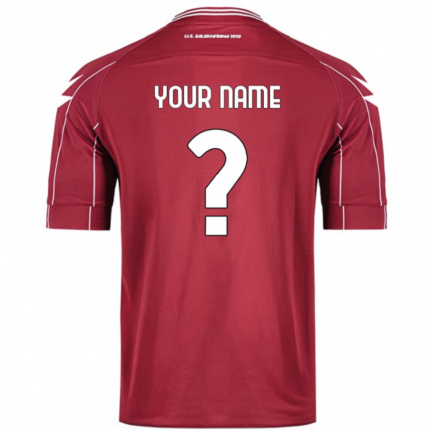 Kids Football Your Name #0 Burgundy Home Jersey 2024/25 T-Shirt Uk