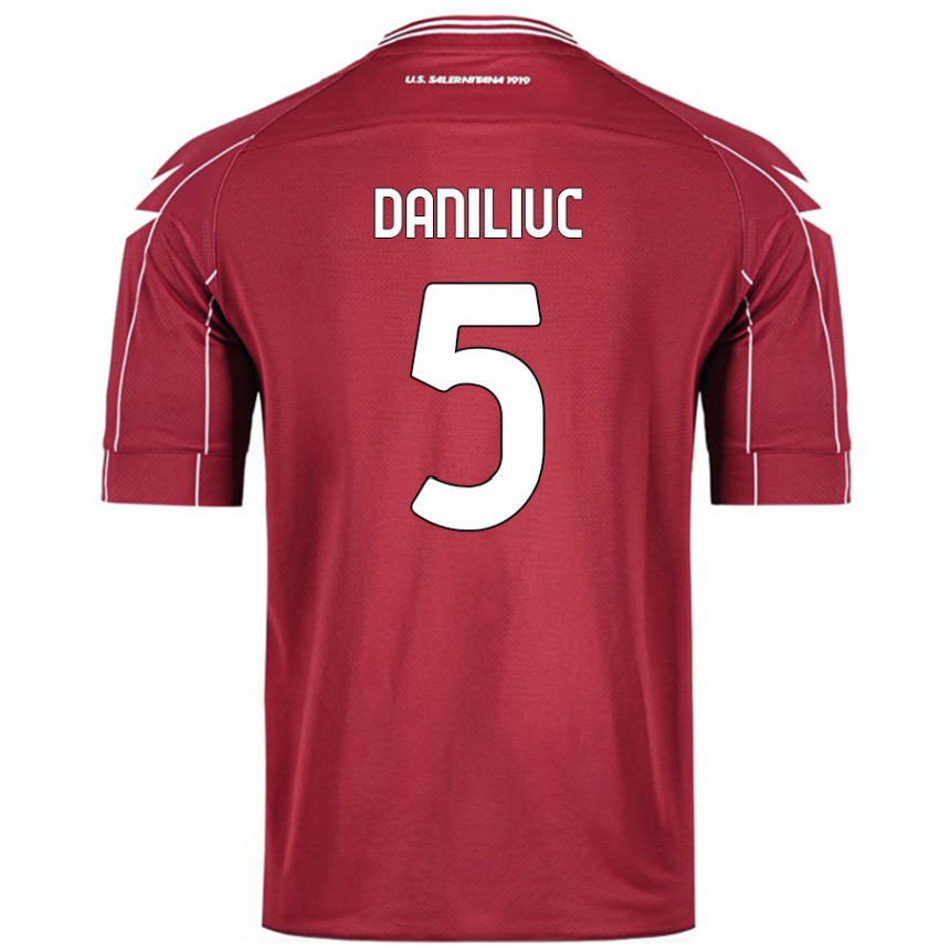 Kids Football Flavius Daniliuc #5 Burgundy Home Jersey 2024/25 T-Shirt Uk