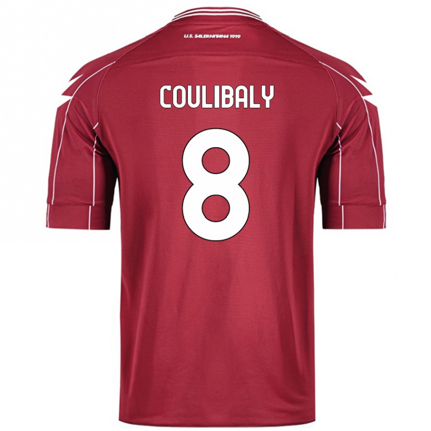 Kids Football Mamadou Coulibaly #8 Burgundy Home Jersey 2024/25 T-Shirt Uk