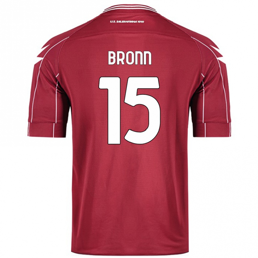 Kids Football Dylan Bronn #15 Burgundy Home Jersey 2024/25 T-Shirt Uk