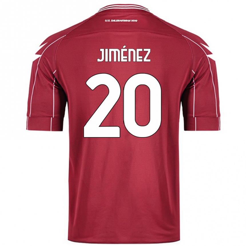 Kids Football Kaleb Jiménez #20 Burgundy Home Jersey 2024/25 T-Shirt Uk