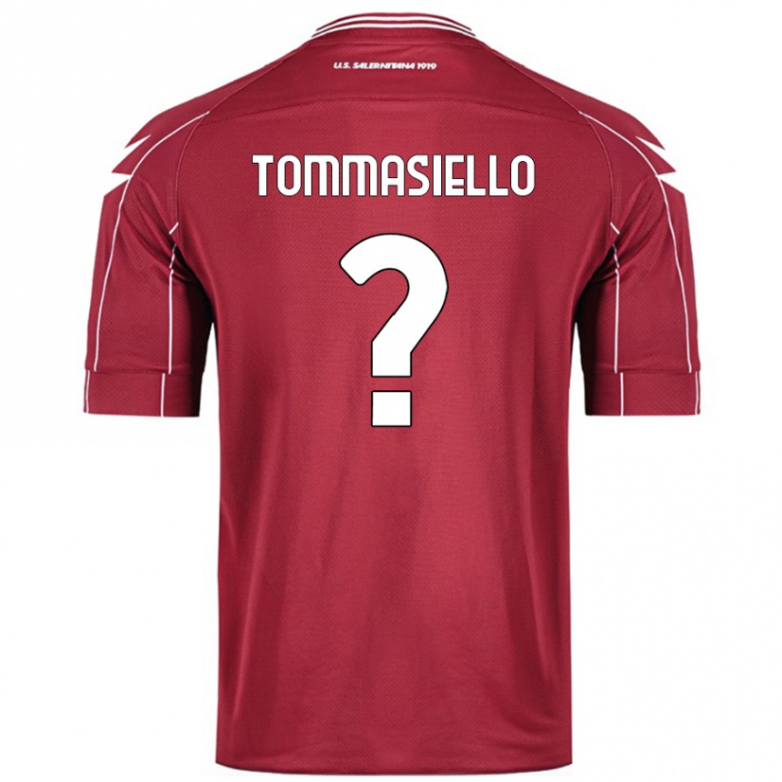 Kids Football Francesco Tommasiello #0 Burgundy Home Jersey 2024/25 T-Shirt Uk