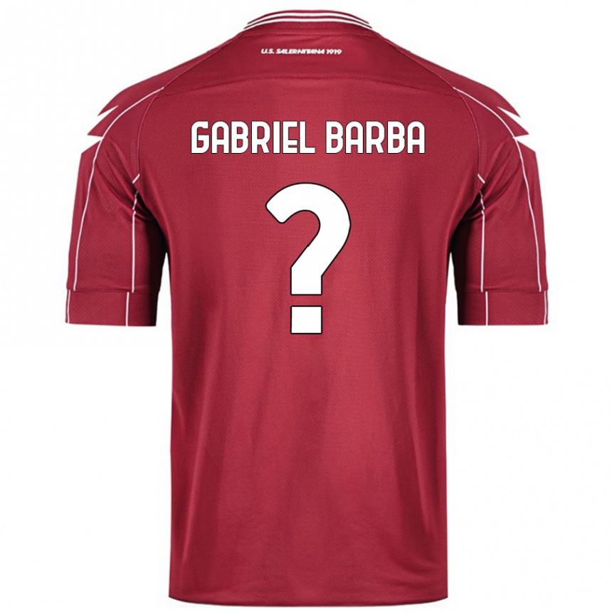 Kids Football Luigi Gabriel Barba #0 Burgundy Home Jersey 2024/25 T-Shirt Uk