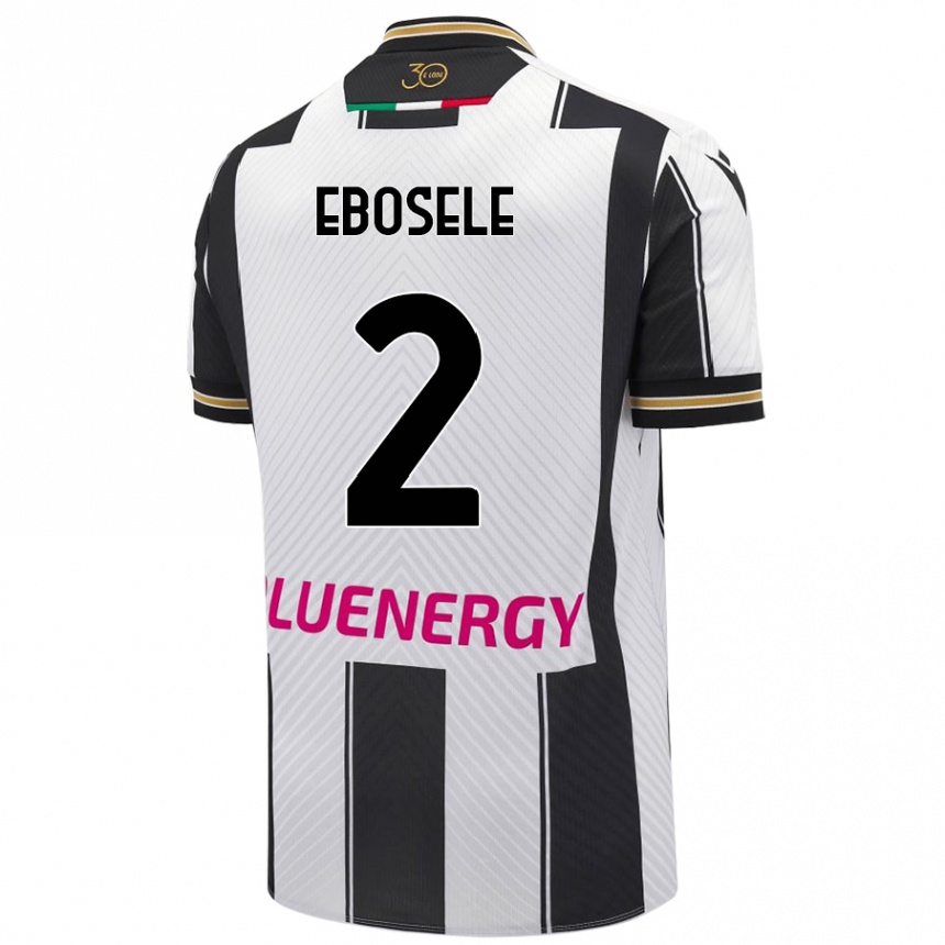 Kids Football Festy Ebosele #2 White Black Home Jersey 2024/25 T-Shirt Uk