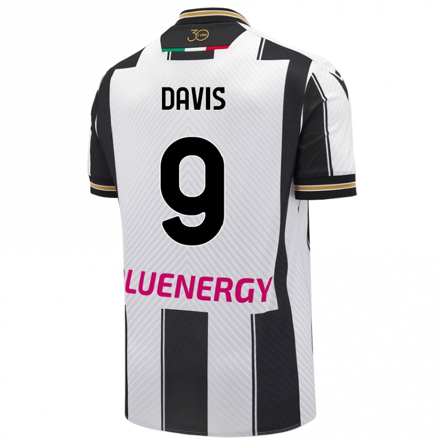 Kids Football Keinan Davis #9 White Black Home Jersey 2024/25 T-Shirt Uk