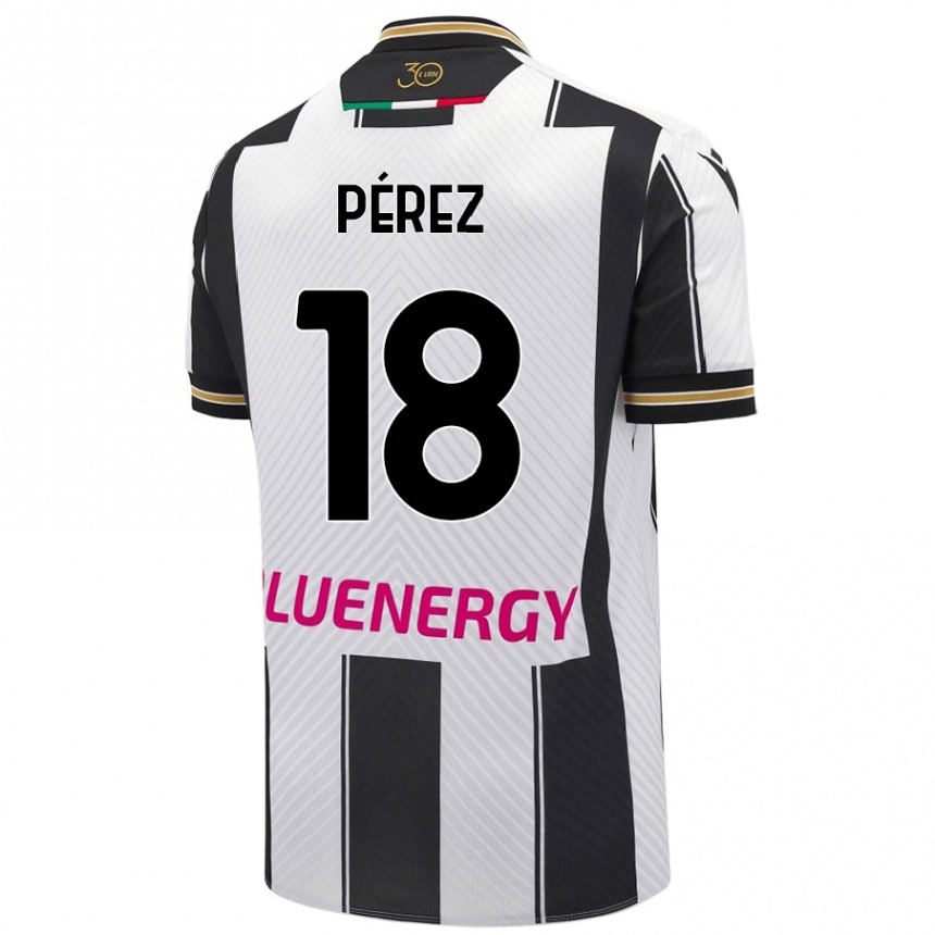 Kids Football Nehuén Pérez #18 White Black Home Jersey 2024/25 T-Shirt Uk