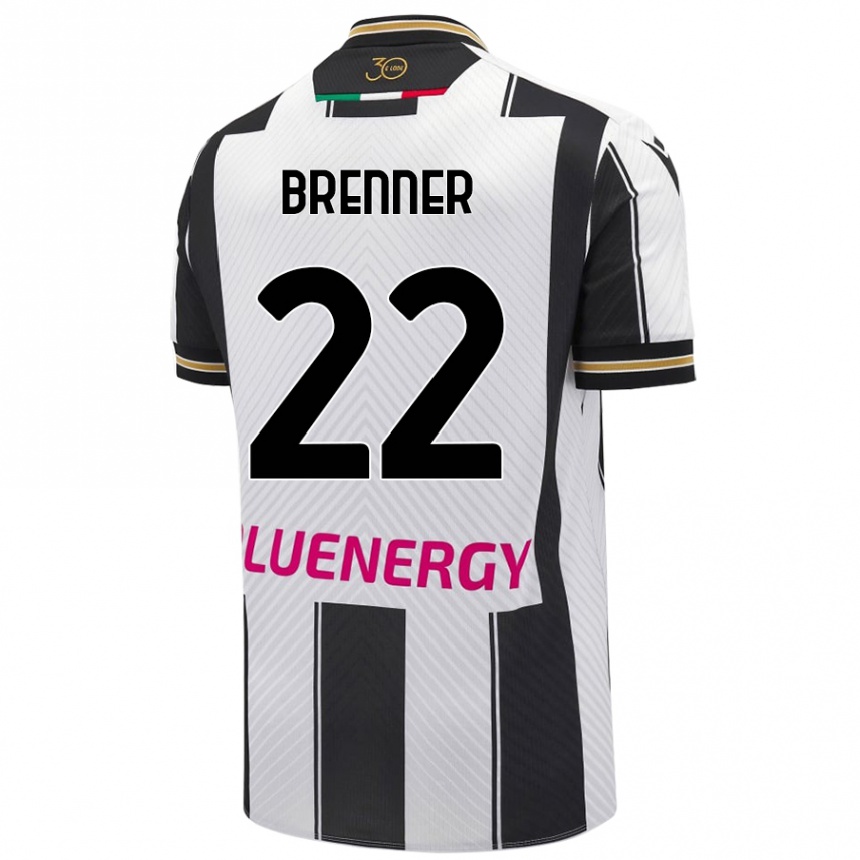 Kids Football Brenner #22 White Black Home Jersey 2024/25 T-Shirt Uk