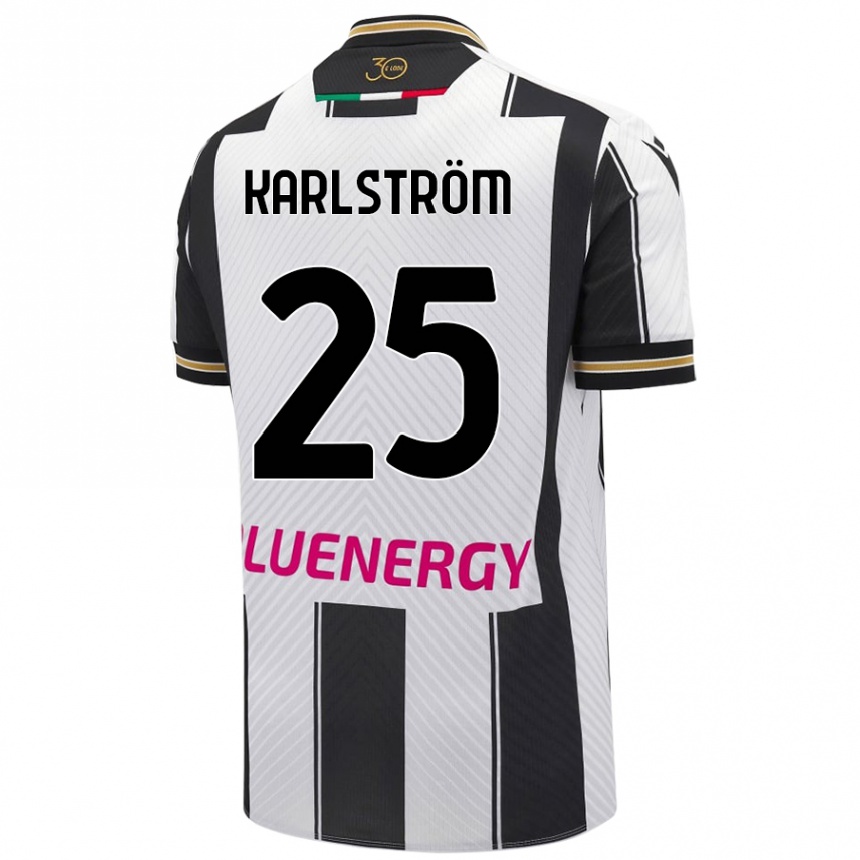 Kids Football Jesper Karlström #25 White Black Home Jersey 2024/25 T-Shirt Uk