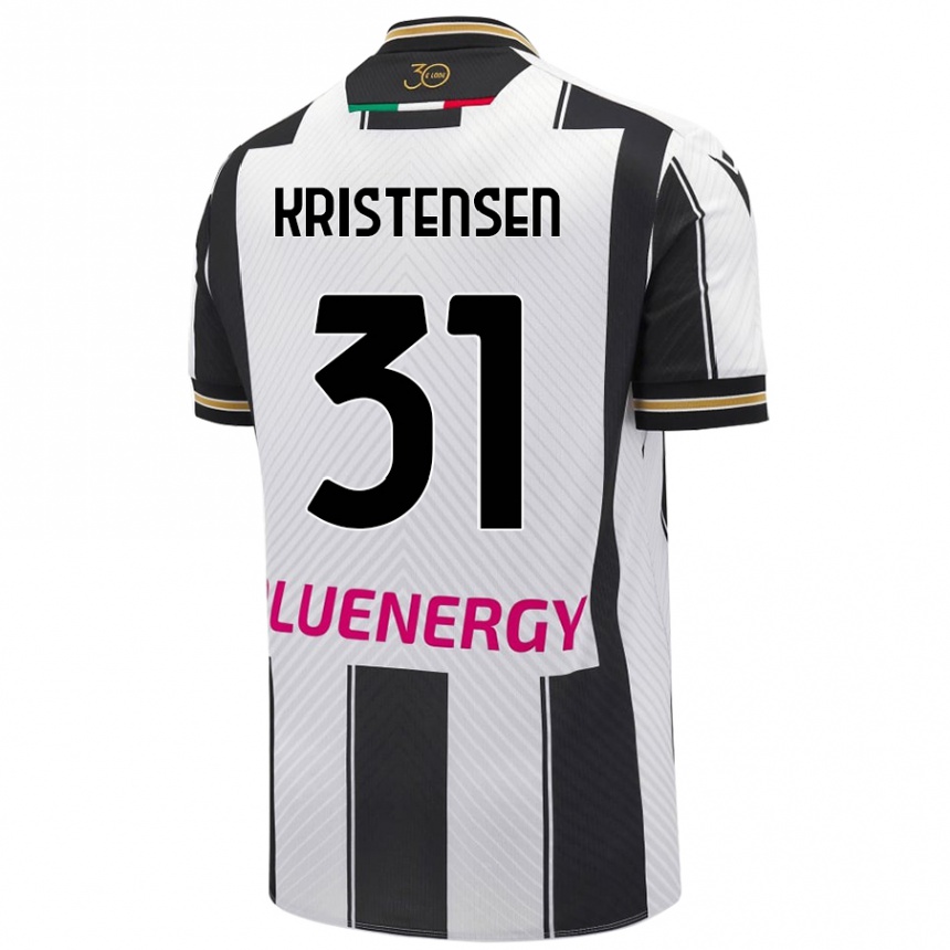 Kids Football Thomas Kristensen #31 White Black Home Jersey 2024/25 T-Shirt Uk