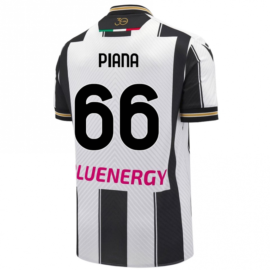 Kids Football Edoardo Piana #66 White Black Home Jersey 2024/25 T-Shirt Uk