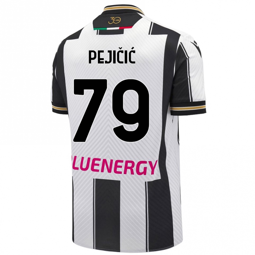 Kids Football David Pejičić #79 White Black Home Jersey 2024/25 T-Shirt Uk