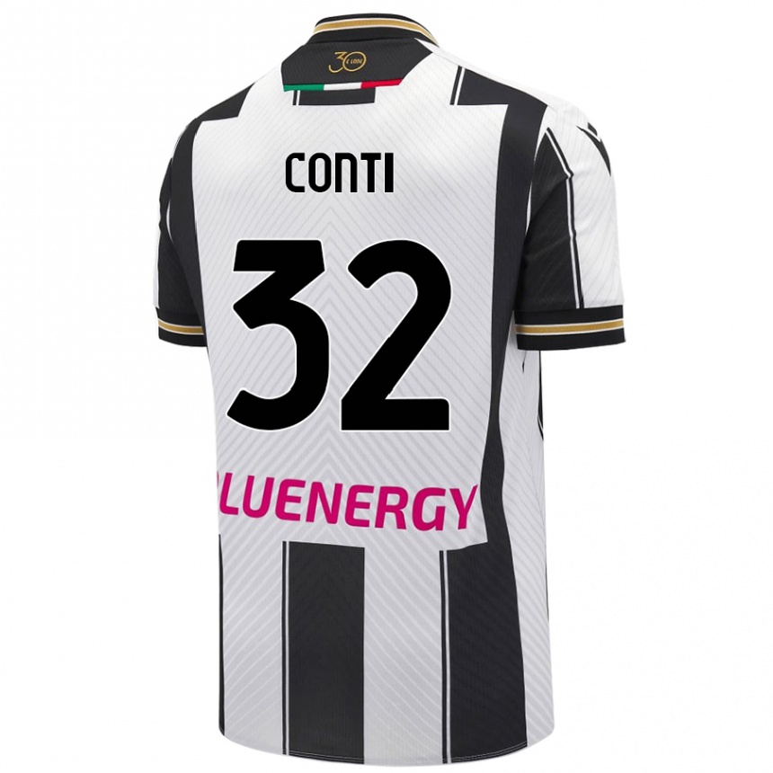 Kids Football Manuel Conti #32 White Black Home Jersey 2024/25 T-Shirt Uk